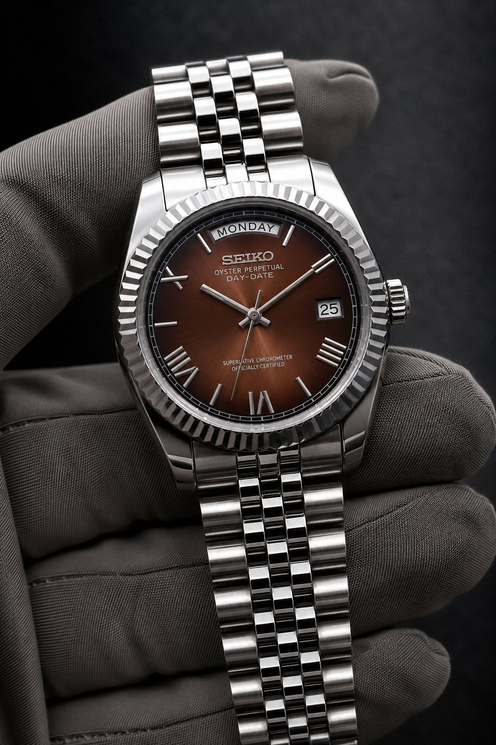 Day-Date Roman Dial Marron