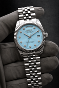 Day-Date Diamant Dial Bleu Clair