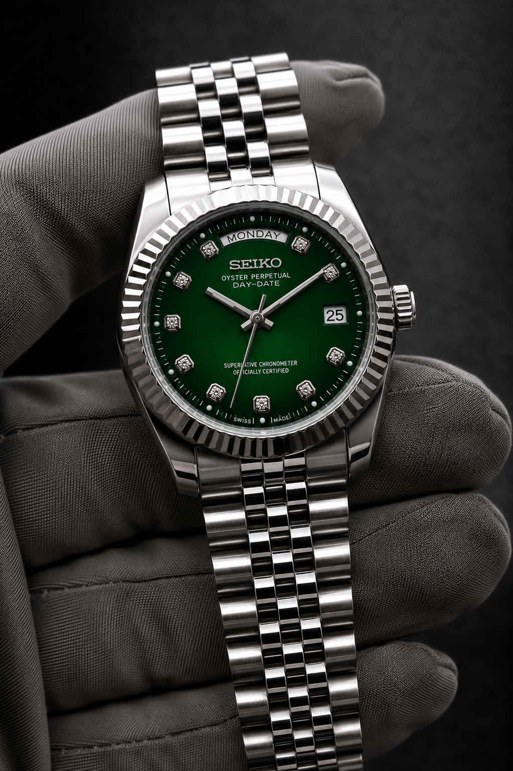 Day-Date Diamant Dial Vert