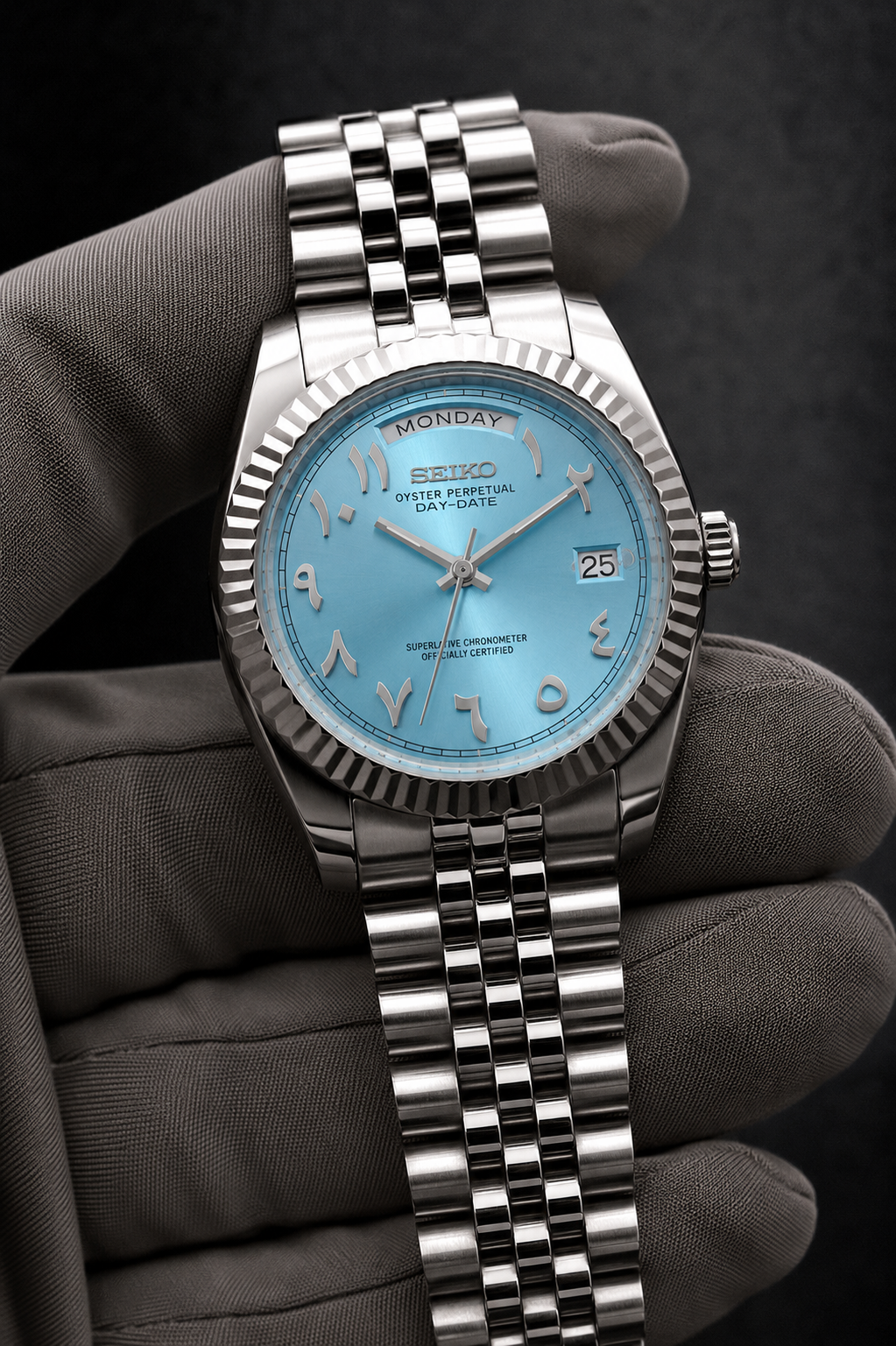 Day-Date Arabic Dial Bleu Clair