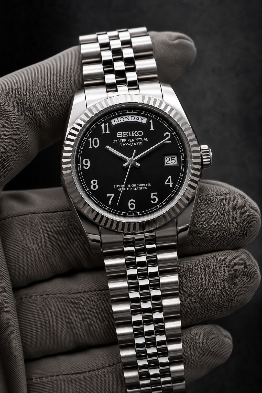 Day-Date Number Dial Noir