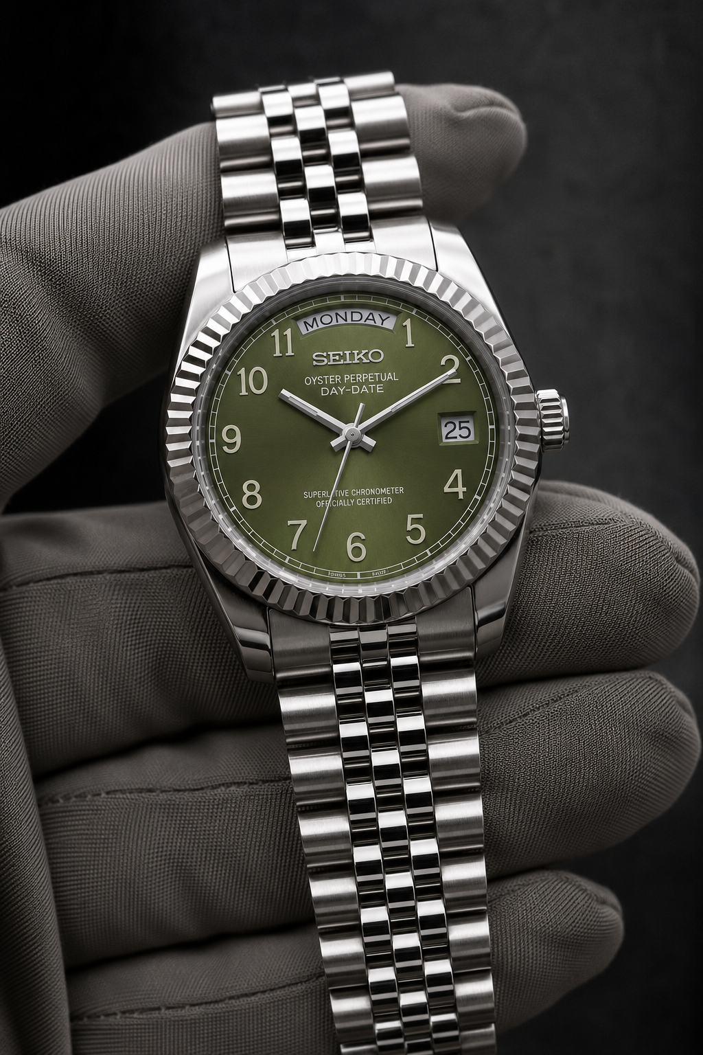 Day-Date Number Dial Olive
