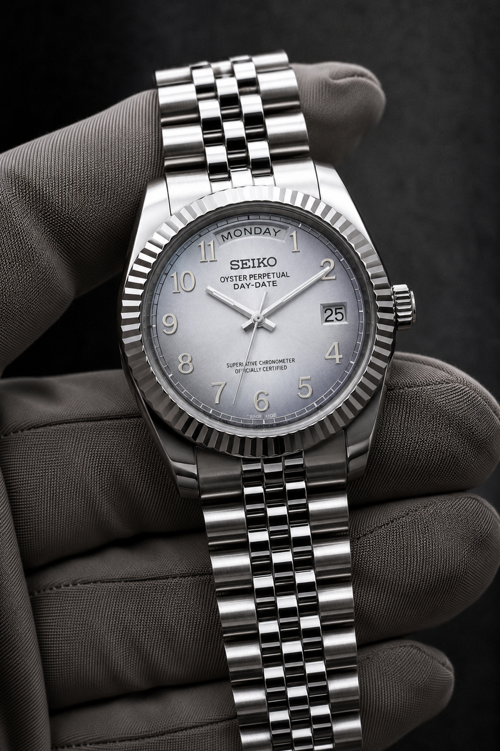 Day-Date Number Dial Blanc 'Frozen'