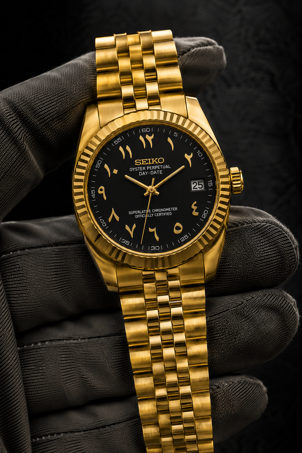 Arabic Dial Or Jaune Noir
