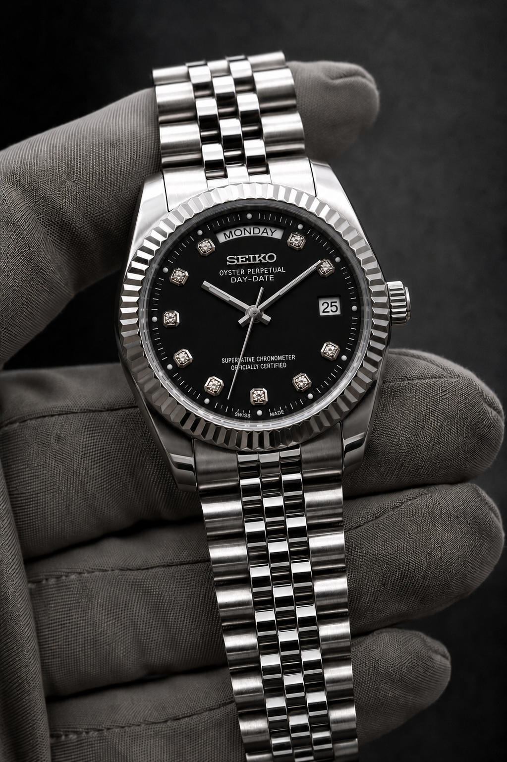 Day-Date Diamant Dial Noir