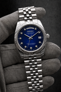 Day-Date Diamant Dial Bleu Marine