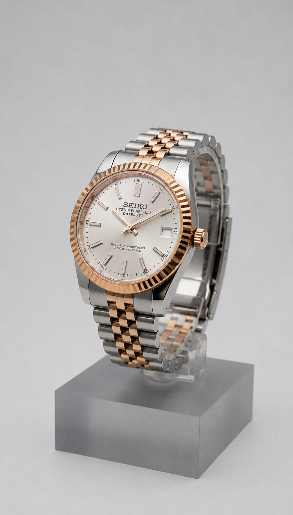 Datejust Or Rose Argent - Jubilé