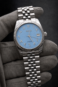 Arabic Dial Waffle Bleu Clair